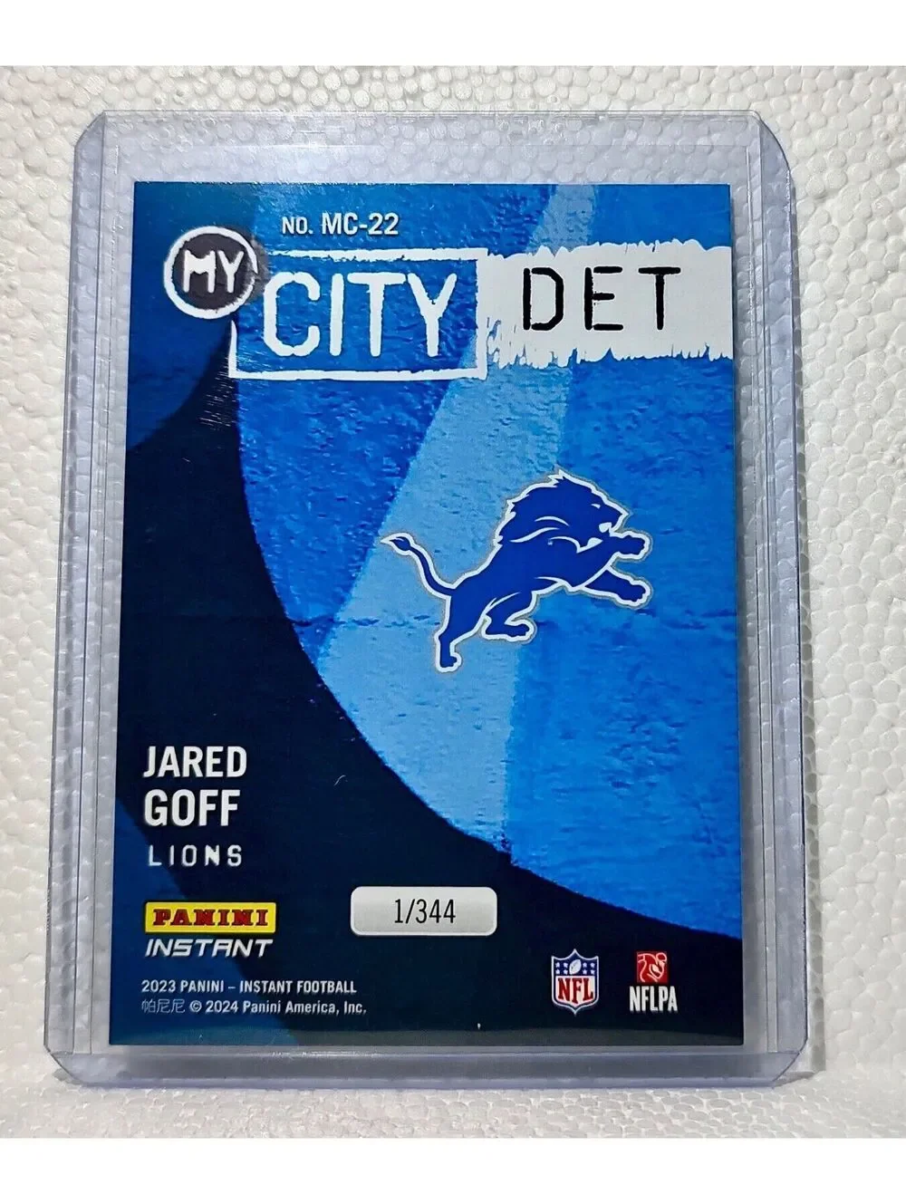 Jared Goff 2023 Panini NFL #22 My City Football Card Detroit Lions 1/344